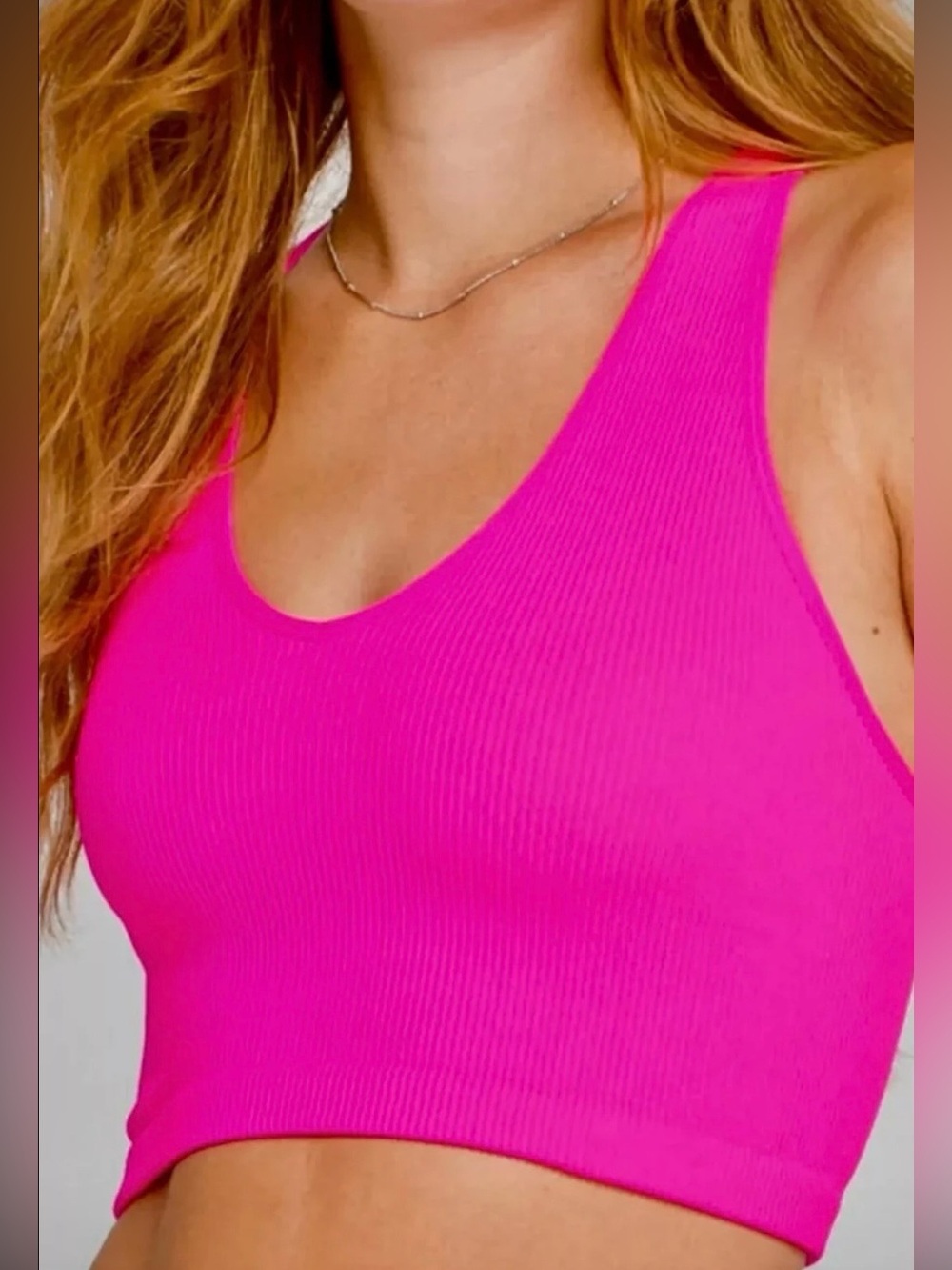 Free People Free Throw Crop Top - Tropical Pink - Size Small